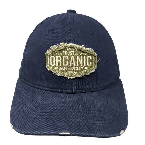 Trusted Organic Authority Baseball Cap Blue One Size Distressed Kellogg Garden - Picture 1 of 10
